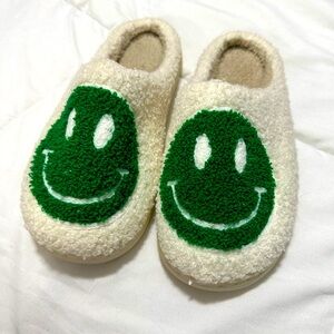 Preppy smiley face slippers